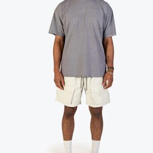 Richie Le collection nylon utility cargo shorts 2.0 large beige tan
